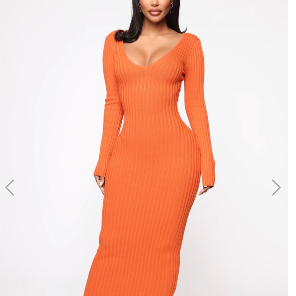 Orange Knit Dress